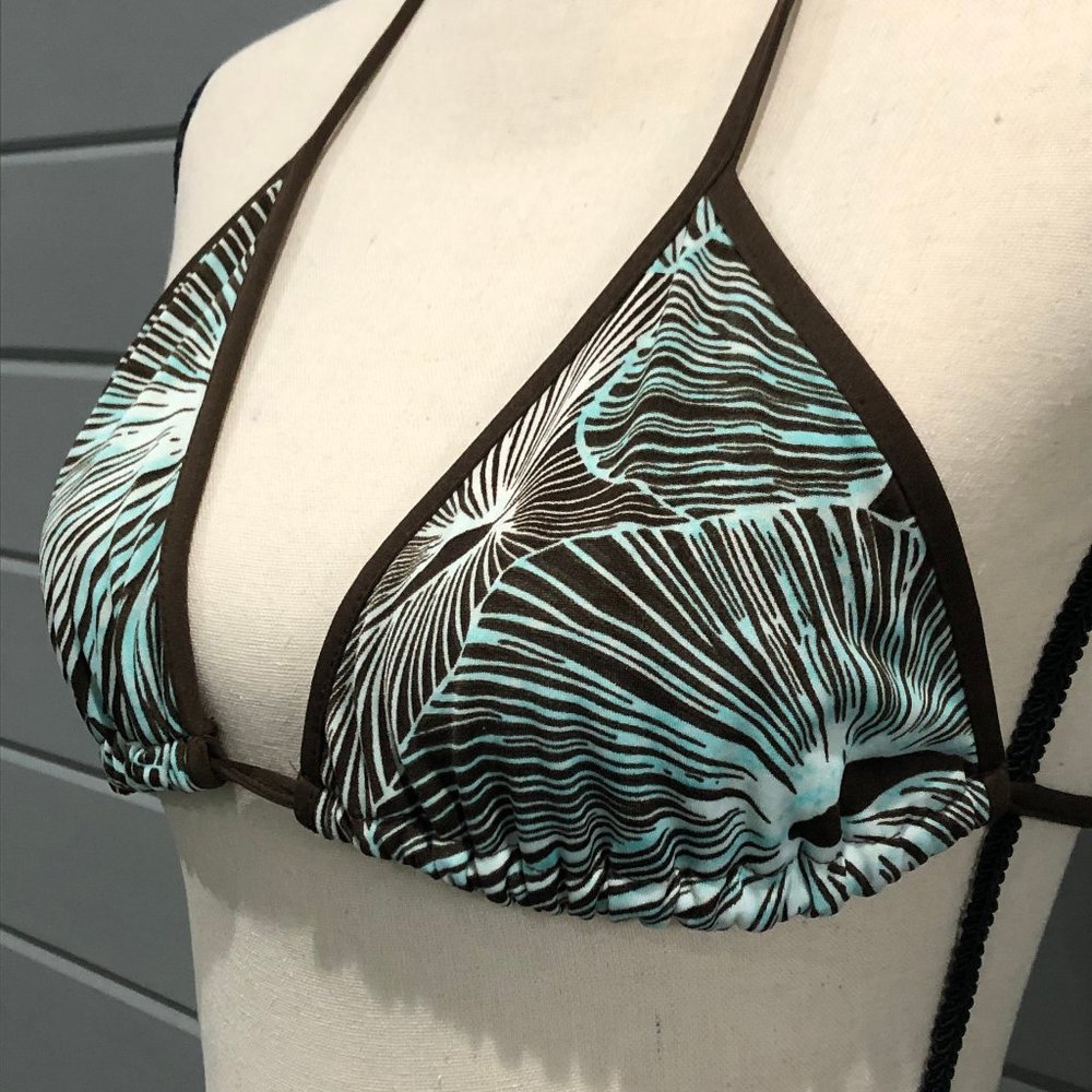 Beachy turquoise and brown string bikini